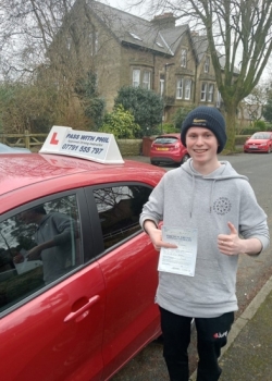 Huge congratulations go to Dylan, who passed his driving test this morning in Buxton at the first attempt and with only 4 driver faults.<br />
It´s been an absolute pleasure taking you for lessons, enjoy your independence and stay safe 👏👏👏👏👏